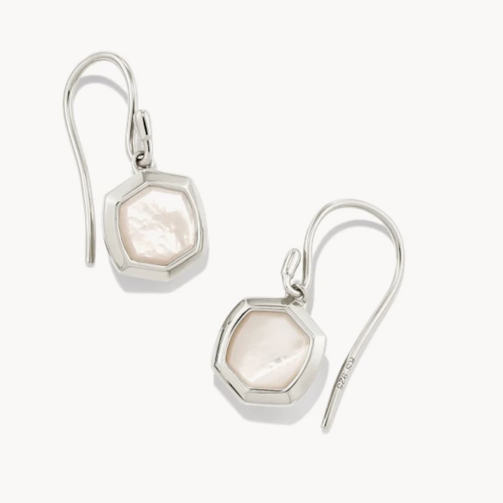 Kendra Scott Davis Sterling Silver Small Drop Earrings